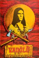 1982 Vadölő NDK kalandfilm plakát, hajtott, 56×38 cm