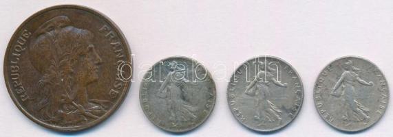 Franciaország 1898. 10c Br + 1899. 50c Ag + 1917. 50c Ag (2x) T:2,2-
France 1898. 10 Centimes Br + ...