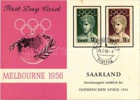 1956 Melbourne - Summer Olympics, First Day Card. Games of the XVI Olympiad / Olympischen Spiele 1956