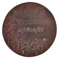 Osztrák-Magyar Monarchia 1914-1917. "Caritas Weltkrieg" kétoldalas vert Br plakett (59,86g...