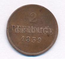 Német Államok / Bajorország 1839. 2pf Cu I. Lajos T:2- German States / Bavaria 1839. 2 Pfennig Cu Ludwig I C:VF