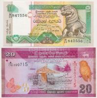 Srí Lanka 1982. 10R + 2010. 20R T:I,I- Sri Lanka 1982. 10 Rupees + 2010. 20 Rupees C:UNC,AU