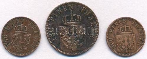 Német Államok / Poroszország 1860A 1pf Cu + 1865A 3pf Cu + 1870A 1pf Cu T:1-,2
German States / Prus...