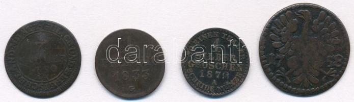 Német Államok 1750-1872. 4db klf fémpénz T:2-,3 German States 1750-872. 4pcs of diff metal coins C:VF,F