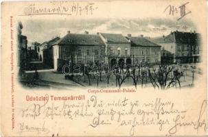 1899 Temesvár, Timisoara; Hadtest parancsnokság. Kossak József fényképész kiadása / army headquarter...