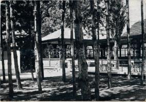 1940 Balatonvilágos, Balatonvilágosi Fővárosi Üdülőtelep, a Székesfővárosi Alkalmazottak Segítőalapja tulajdona, vendéglő terasz. Foto Dulácska