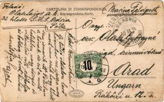 1914 Prosit Neujahr! / Cestita Nova Godina / K.u.K. Kriegsmarine mariner art postcard, humor, New Ye...