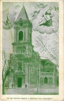 1929 Eger, Szervita templom a Fájdalmas Anya kegyképével. Kiadja Ifjabb Antalfy Pál (EK)