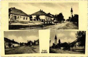 1942 Emőd, Fő utca, Gergely Albert üzlete, Református templom. Gergely Albert saját kiadása