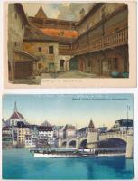 10 db RÉGI külföldi városképes lap / 10 pre-1945 European town-view postcards