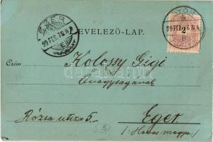 1899 Győr, Baross út, Beck Jakab üzlete, este teliholddal (EK)