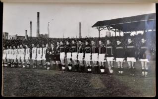 1968 A Csepel labdarúgósportjának jubileumi találkozójára összeállított fotóalbum, 42 db fotóval, er...
