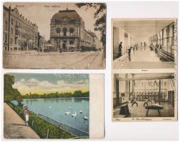 90 db VEGYES városképes lap: magyar és külföldi / 90 mixed Hungarian and European town-view postcard...