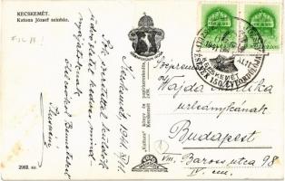 Kecskemét, Katona József színház, Szentháromság szobor, rendőr + 1791-1941 Katona József születéséne...