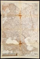 1942 Európai Oroszország térképe, 1:5000.000, M. Kir. Honvéd Térképészeti Intézet,hajtott. 94×63 cm