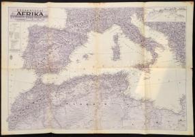 1942 Északnyugat-Afrika és a Földközi-tenger nyugati része, 1:3400000, M. Kir. Honvéd Térképészeti Intézet, hajtott, 94×63 cm