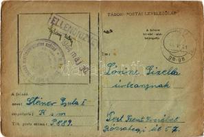 1944 Steiner Gyula zsidó KMSZ (közérdekű munkaszolgálatos) levele Lőrinc Gizellának. P889. / WWII Letter of a Jewish labor serviceman. Judaica + "M. kir. XIII/2. honvéd közérdekű munkaszolgálatos század parancsnoksága" (fa)