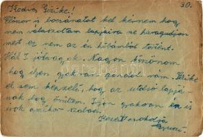 1944 Steiner Gyula zsidó KMSZ (közérdekű munkaszolgálatos) levele Lőrinc Gizellának. P889. / WWII Le...