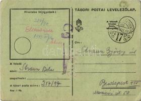 1942 Strausz Béla zsidó 217/97 KMSZ (közérdekű munkaszolgálatos) levele Strausz Györgynek / WWII Letter of a Jewish labor serviceman. Judaica (EK)