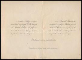 1913-1951 Vegyes judaikai papírrégiség tétel: Freund Arthur és Fischer Ella dohány utcai Zsinagógába...