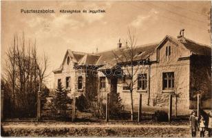 1938 Pusztaszabolcs, Községháza és jegyzőlak. Kiadja a Hangya Szövetkezet
