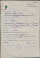 1939 Siófok, hitközségi házassági anyakönyvi kivonat, okmánybélyeggel, a Fábián Tibor siófoki rabbi aláírásával