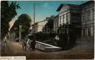 1918 Salgótarján, Bányatelep, Vasgyári Pénztár, lovaskocsi. Kiadja Klein Károly