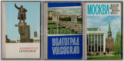 3 db MODERN orosz leporello: Leningrad, Moszkva, Volgograd / 3 modern Russian leporellos: Saint Petersburg, Moscow and Volgograd