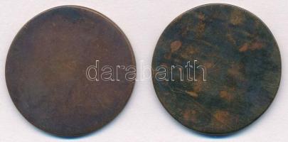 1909. "Testvériség Sport Egyesület" Br díjérem (2x) (37mm és 38mm) T:2 kis patina