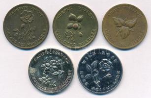 Kanada DN 5db-os emlékérem tétel Alberta, Brit Columbia, Ontario, Új-Brunswick és az Északnyugati Te...