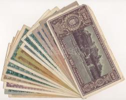 1945-1946. 16 db-os vegyes magyar pengő bankjegy tétel T:III,III-