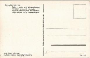 Zalaegerszeg, Csány László szobra. Csány László volt közlekedésügyi miniszter, a nemzet vértanúja. S...