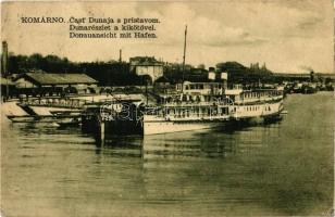 Komárom, Komárnó; Duna részlet a kikötővel, gőzhajó / Cast Dunaja s prístavom / Danube riverside with port, steamship (EK)