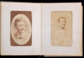 cca 1865-1880 Fotóalbum 50 db vizitkártyával Pest-Budai fényképészek műtermeiből.