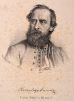 1862 Remellay Gusztáv (1819-1866) ujságíró kőnyomatos képe. Marastoni József munkája. 28x36 cm. Foltos.