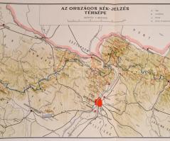 1938 Az országos kék túrajelzés térképe 90x31 cm