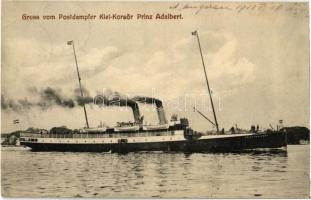 Gruss vom Postdampfer Kiel-Korsör Prinz Adalbert