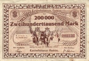 Német Birodalom/Weimari Köztársaság/Sachsen/Landeskulturrat Dresden 1923. 200000M T:II-/III+