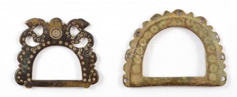 2db antik fém övcsat, 7×5,5 és 5×5,5 cm