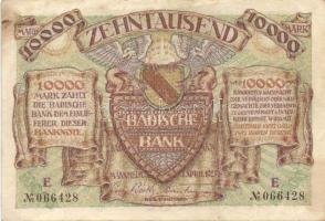 Német Birodalom/Weimari Köztársaság/Baden/Badische Bank 1923. 10000M(2x) + 1000000M T:II,II-