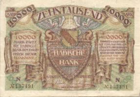 Német Birodalom/Weimari Köztársaság/Baden/Badische Bank 1923. 10000M(2x) + 1000000M T:II,II-