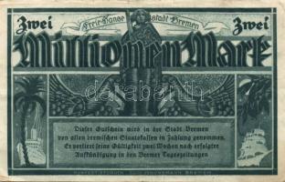 Német Birodalom/Weimari Köztársaság/Bréma/Finanzdeputation 1923. 2000000M T:III
