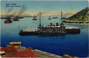 SMS Babenberg az Osztrák-Magyar Haditengerészet Habsburg-osztályú pre-dreadnought csatahajója (Linienschiff) Gruz kikötőjében / K.u.K. Kriegsmarine / Austro-Hungarian Navy SMS Babenberg pre-dreadnought battleship in Gravosa (EK)