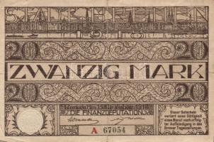 Német Birodalom/Weimari Köztársaság/Bréma/Finanzdeputation 1918. 20M T:II/III+