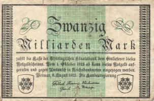 Német Birodalom/Weimari Köztársaság/Thüringen/Landesregierung Weimar 1923. 20000000000M T:IV R!