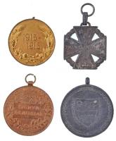 4db-os vegyes kis militária tétel, benne mellszalag nélküli kitüntetések T:2,2- hiányzó fül