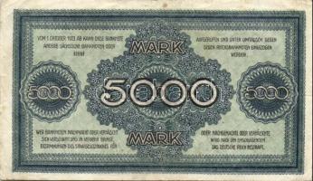 Német Birodalom/Weimari Köztársaság/Szászország/Sachische Bank zu Drezden 1923. 5000M 3klf típusban ...
