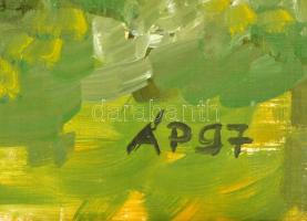ÁP97 jelzéssel: Liget. Olaj, farost, 60x50 cm