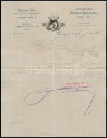1896 Bp., Cognac-Ipar Részvénytársaság fejléces levélpapírja megírva
