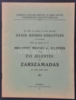 1926 A Köbányai Serfőző és Szent István Tápszerművek rt. Évi jelentése és zárszámadása. 32p.